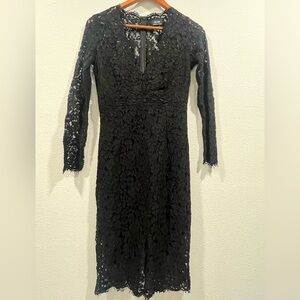 Bardot Black Floral Lace Long Sleeve Dress